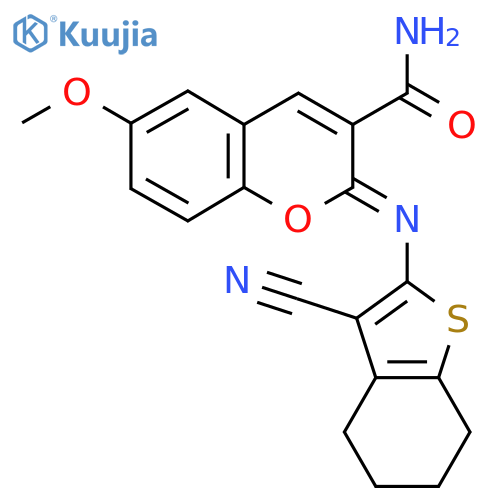 (2Z)-2-(3-cyano-4,5,6,7-tetrahydro-1-benzothiophen-2-yl)imino-6-methoxy-2H-chromene-3-carboxamide structure