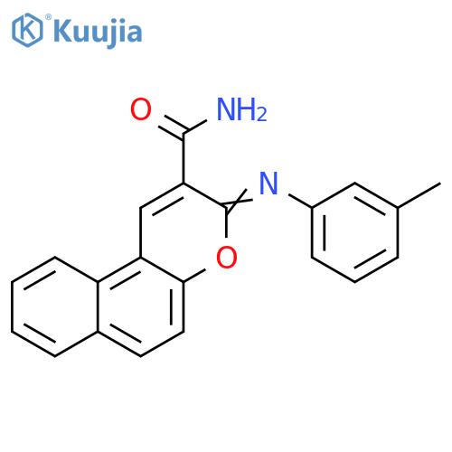 (3Z)-3-(3-methylphenyl)imino-3H-benzofchromene-2-carboxamide structure