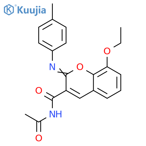 (2Z)-N-acetyl-8-ethoxy-2-(4-methylphenyl)imino-2H-chromene-3-carboxamide structure