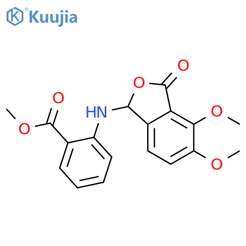 methyl 2-((4,5-dimethoxy-3-oxo-1,3-dihydroisobenzofuran-1-yl)amino)benzoate structure