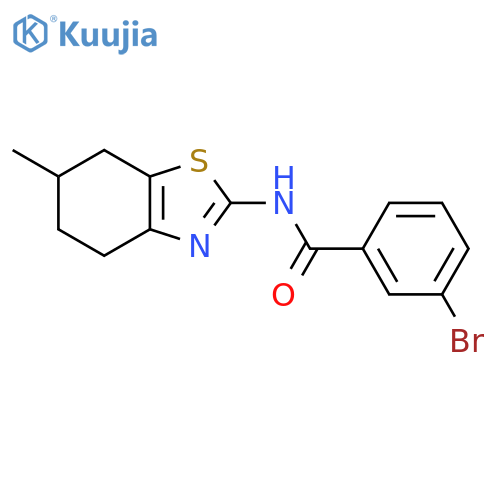 3-bromo-N-(6-methyl-4,5,6,7-tetrahydro-1,3-benzothiazol-2-yl)benzamide structure