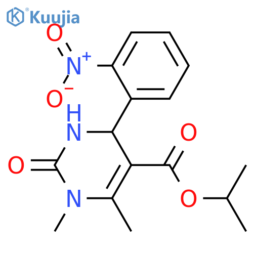 propan-2-yl 1,6-dimethyl-4-(2-nitrophenyl)-2-oxo-1,2,3,4-tetrahydropyrimidine-5-carboxylate structure