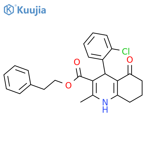 <br>2-phenylethyl 4-(2-chlorophenyl)-2-methyl-5-oxo-1,4,5,6,7,8-hexahydro-3-qui nolinecarboxylate structure