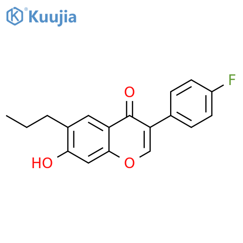 4H-1-Benzopyran-4-one, 3-(4-fluorophenyl)-7-hydroxy-6-propyl- structure