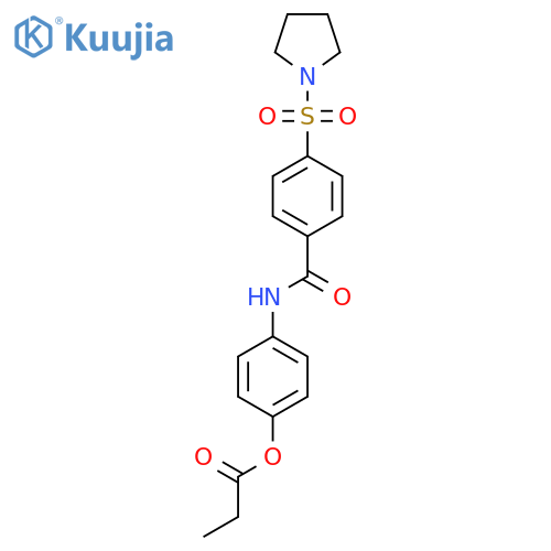 4-4-(pyrrolidine-1-sulfonyl)benzamidophenyl propanoate structure