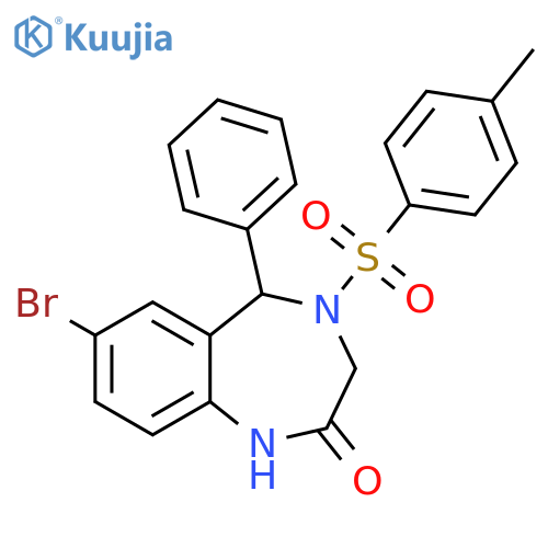 7-bromo-4-(4-methylbenzenesulfonyl)-5-phenyl-2,3,4,5-tetrahydro-1H-1,4-benzodiazepin-2-one structure