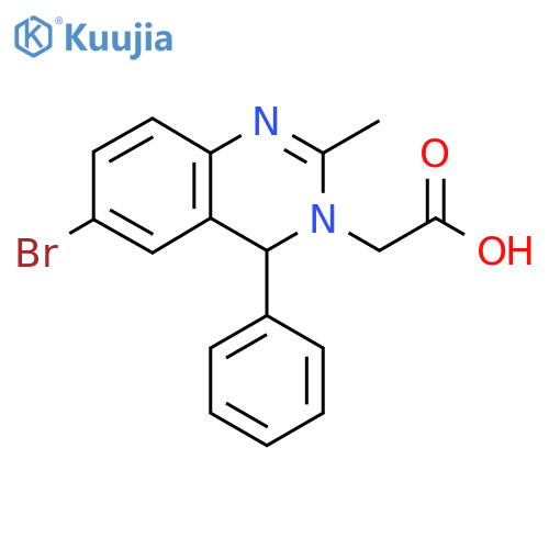 2-(6-bromo-2-methyl-4-phenyl-3,4-dihydroquinazolin-3-yl)acetic acid structure