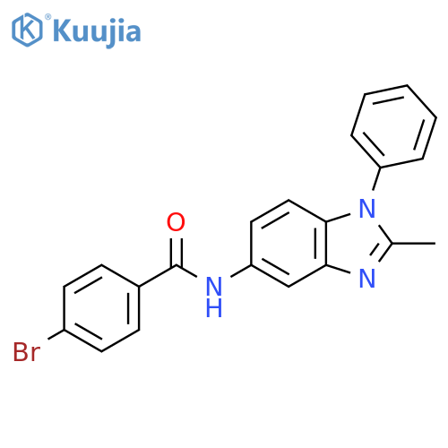 4-bromo-N-(2-methyl-1-phenyl-1H-1,3-benzodiazol-5-yl)benzamide structure