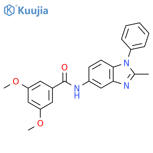 3,5-dimethoxy-N-(2-methyl-1-phenyl-1H-1,3-benzodiazol-5-yl)benzamide structure
