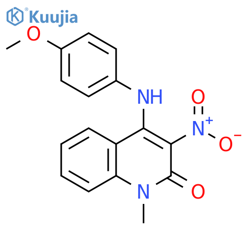 4-(4-methoxyphenyl)amino-1-methyl-3-nitro-1,2-dihydroquinolin-2-one structure