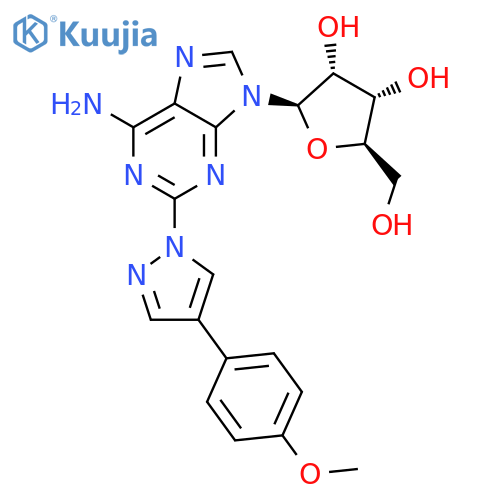 Adenosine, 2-[4-(4-methoxyphenyl)-1H-pyrazol-1-yl]- structure