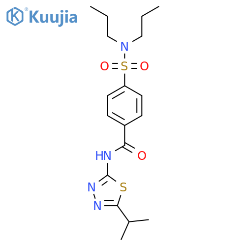 4-(dipropylsulfamoyl)-N-5-(propan-2-yl)-1,3,4-thiadiazol-2-ylbenzamide structure