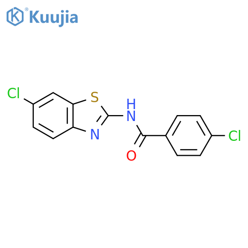 4-chloro-N-(6-chloro-1,3-benzothiazol-2-yl)benzamide structure