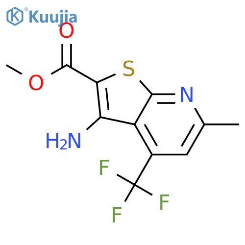Methyl 3-amino-6-methyl-4-(trifluoromethyl)-thieno2,3-bpyridine-2-carboxylate structure