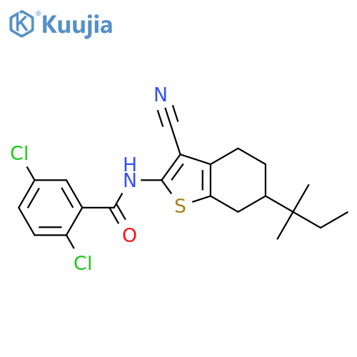 <br>2,5-Dichloro-N-[3-cyano-6-(1,1-dimethyl-propyl)-4,5,6,7-tetrahydro-benzo[b] thiophen-2-yl]-benzamide structure