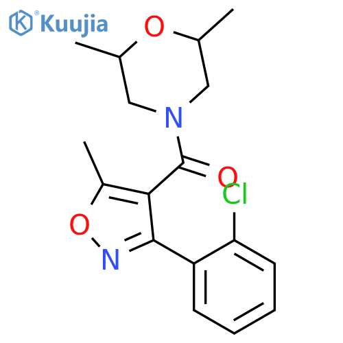 (3-(2-chlorophenyl)-5-methylisoxazol-4-yl)(2,6-dimethylmorpholino)methanone structure