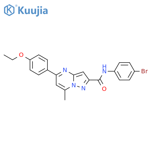 <br>N-(4-bromophenyl)-5-(4-ethoxyphenyl)-7-methylpyrazolo[1,5-a]pyrimidine-2-ca rboxamide structure