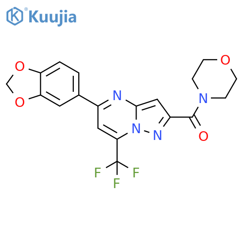 <br>(5-Benzo[1,3]dioxol-5-yl-7-trifluoromethyl-pyrazolo[1,5-a]pyrimidin-2-yl)-m orpholin-4-yl-methanone structure