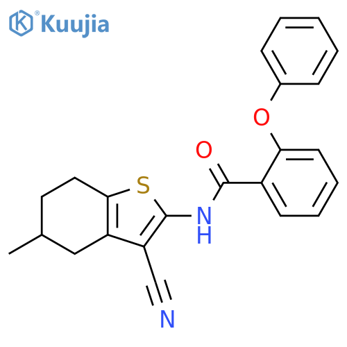 N-(3-cyano-5-methyl-4,5,6,7-tetrahydro-1-benzothiophen-2-yl)-2-phenoxybenzamide structure