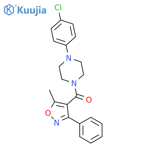 1-(4-chlorophenyl)-4-[(5-methyl-3-phenyl-4-isoxazolyl)carbonyl]piperazine structure