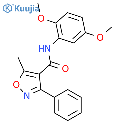 N-(2,5-dimethoxyphenyl)-5-methyl-3-phenyl-1,2-oxazole-4-carboxamide structure