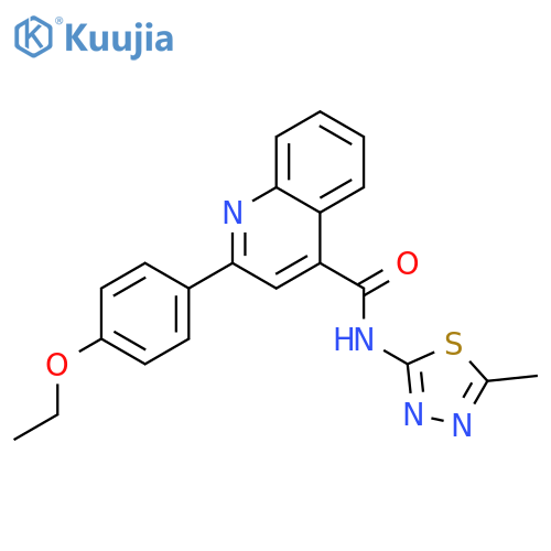 <br>2-(4-ethoxyphenyl)-N-(5-methyl-1,3,4-thiadiazol-2-yl)quinoline-4-carboxamid e structure