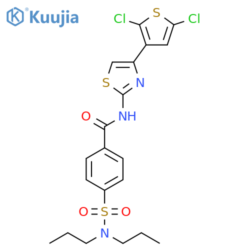 N-[4-(2,5-dichlorothiophen-3-yl)-1,3-thiazol-2-yl]-4-(dipropylsulfamoyl)benzamide structure