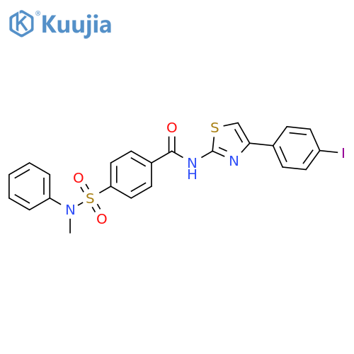 N-[4-(4-iodophenyl)-1,3-thiazol-2-yl]-4-[methyl(phenyl)sulfamoyl]benzamide structure