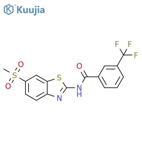 N-(6-methanesulfonyl-1,3-benzothiazol-2-yl)-3-(trifluoromethyl)benzamide structure
