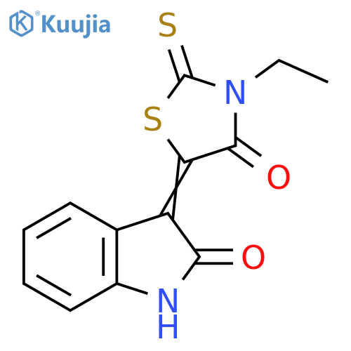 2H-Indol-2-one,3-(3-ethyl-4-oxo-2-thioxo-5-thiazolidinylidene)-1,3-dihydro- structure