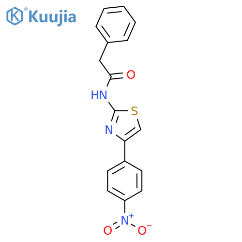 N-(2E)-4-(4-nitrophenyl)-2,3-dihydro-1,3-thiazol-2-ylidene-2-phenylacetamide structure