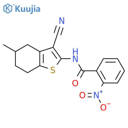 N-(3-cyano-5-methyl-4,5,6,7-tetrahydro-1-benzothiophen-2-yl)-2-nitrobenzamide structure