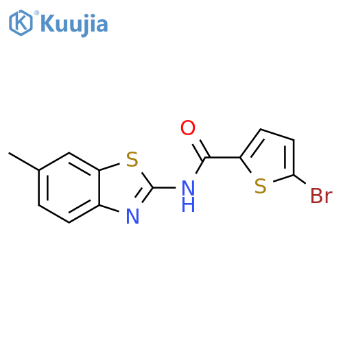 5-bromo-N-(6-methyl-1,3-benzothiazol-2-yl)thiophene-2-carboxamide structure