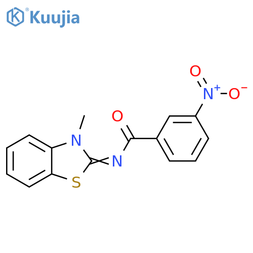 N-(2Z)-3-methyl-2,3-dihydro-1,3-benzothiazol-2-ylidene-3-nitrobenzamide structure