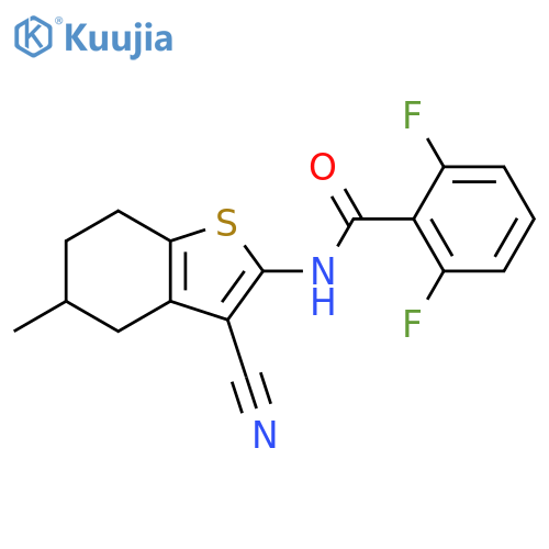 N-(3-cyano-5-methyl-4,5,6,7-tetrahydro-1-benzothiophen-2-yl)-2,6-difluorobenzamide structure