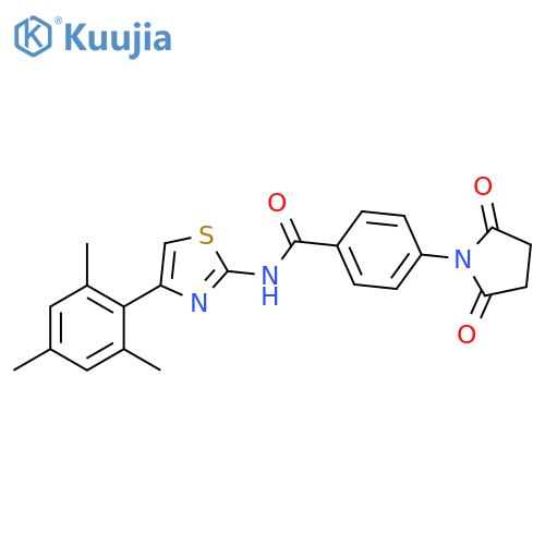 4-(2,5-dioxopyrrolidin-1-yl)-N-4-(2,4,6-trimethylphenyl)-1,3-thiazol-2-ylbenzamide structure