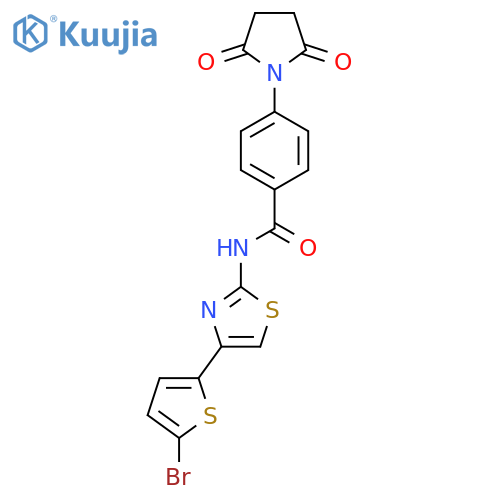 N-4-(5-bromothiophen-2-yl)-1,3-thiazol-2-yl-4-(2,5-dioxopyrrolidin-1-yl)benzamide structure