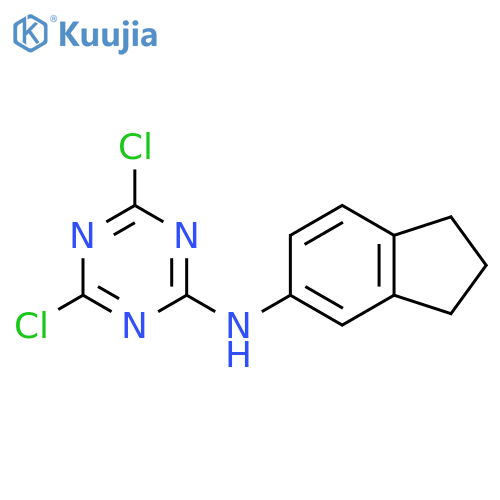 1,3,5-Triazin-2-amine, 4,6-dichloro-N-(2,3-dihydro-1H-inden-5-yl)- structure