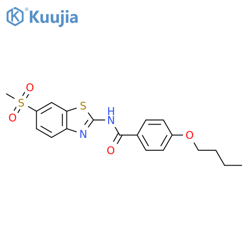4-butoxy-N-(6-methanesulfonyl-1,3-benzothiazol-2-yl)benzamide structure
