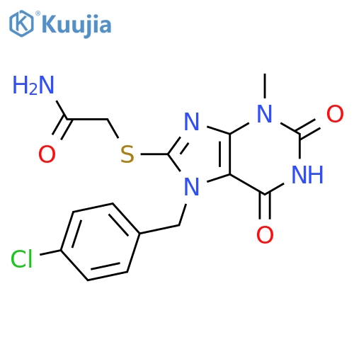 2-({7-(4-chlorophenyl)methyl-3-methyl-2,6-dioxo-2,3,6,7-tetrahydro-1H-purin-8-yl}sulfanyl)acetamide structure