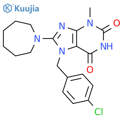 8-(azepan-1-yl)-7-(4-chlorophenyl)methyl-3-methyl-2,3,6,7-tetrahydro-1H-purine-2,6-dione structure