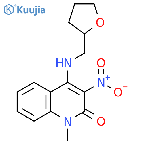 1-methyl-3-nitro-4-{[(oxolan-2-yl)methyl]amino}-1,2-dihydroquinolin-2-one structure