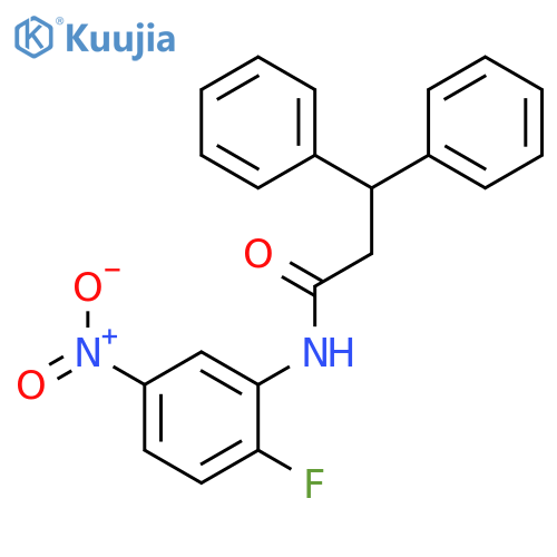 N-(2-fluoro-5-nitrophenyl)-3,3-diphenylpropanamide structure