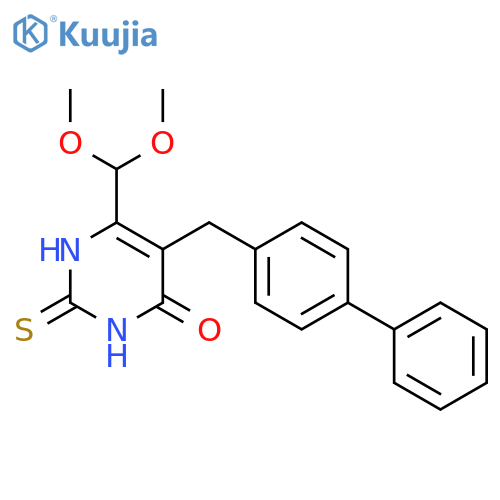 4(1H)-Pyrimidinone,5-([1,1'-biphenyl]-4-ylmethyl)-6-(dimethoxymethyl)-2,3-dihydro-2-thioxo- structure