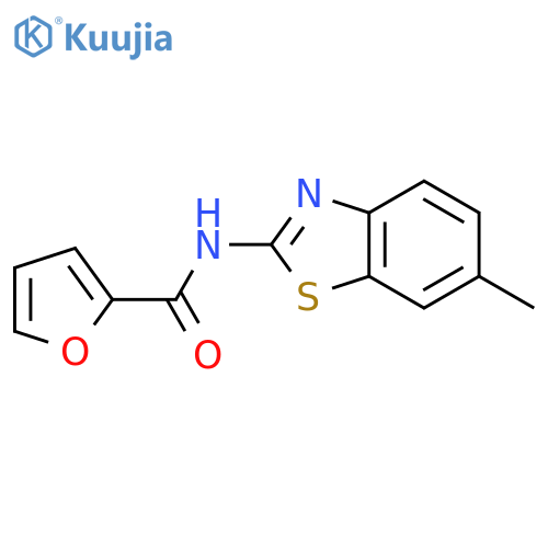 N-(6-methyl-1,3-benzothiazol-2-yl)furan-2-carboxamide structure