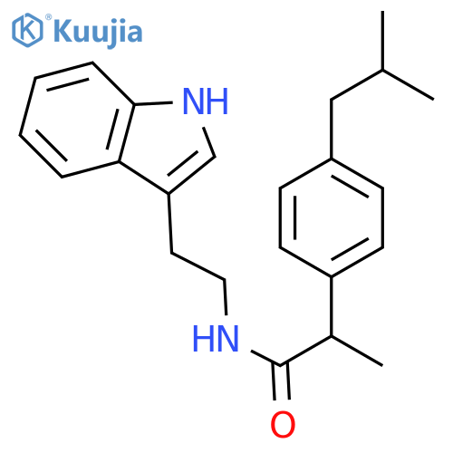 N-[2-(1H-indol-3-yl)ethyl]-2-[4-(2-methylpropyl)phenyl]propanamide structure