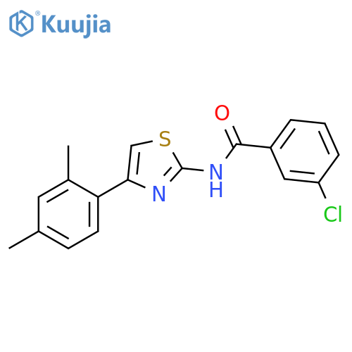 3-chloro-N-4-(2,4-dimethylphenyl)-1,3-thiazol-2-ylbenzamide structure