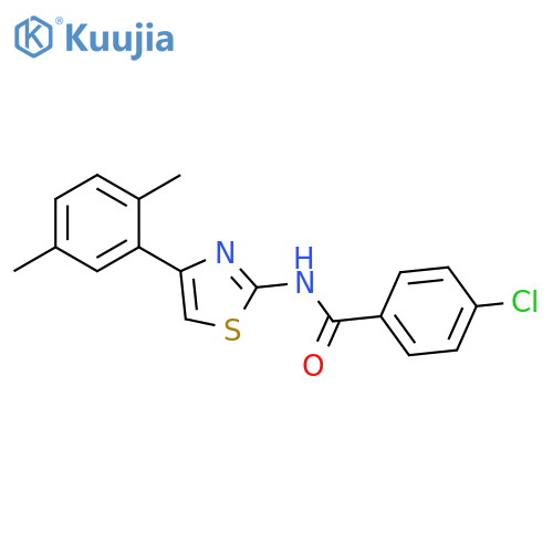 4-chloro-N-[4-(2,5-dimethylphenyl)-1,3-thiazol-2-yl]benzamide structure
