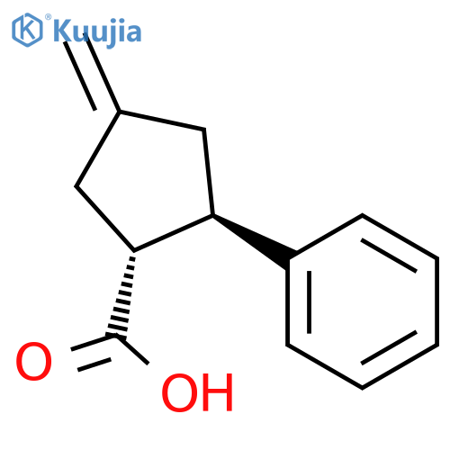 Cyclopentanecarboxylic acid, 4-methylene-2-phenyl-, (1R,2R)- structure