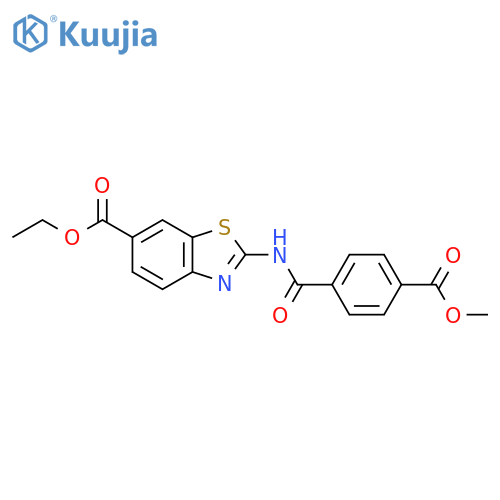 ethyl 2-4-(methoxycarbonyl)benzamido-1,3-benzothiazole-6-carboxylate structure